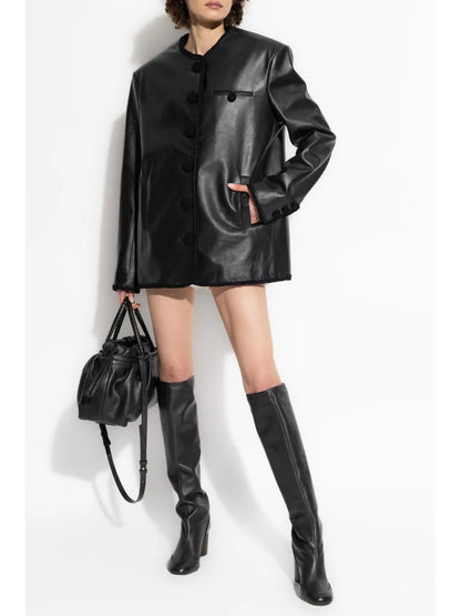 The Mannei Paris Black Leather Jacket
