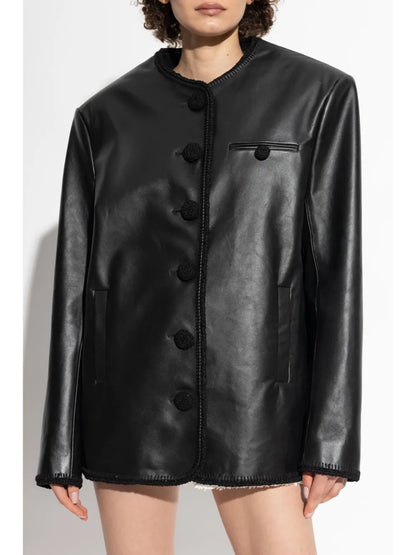 The Mannei Paris Black Leather Jacket
