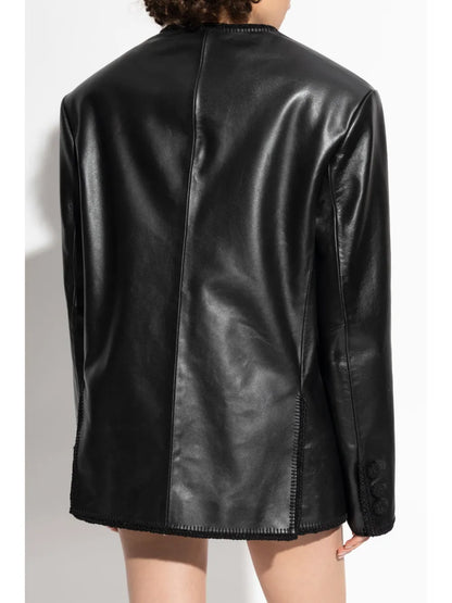 The Mannei Paris Black Leather Jacket