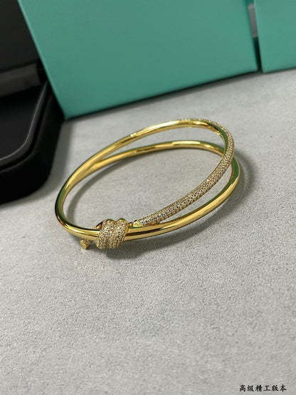 Tiffany & Co. Knot Double Row Hinged Bangle