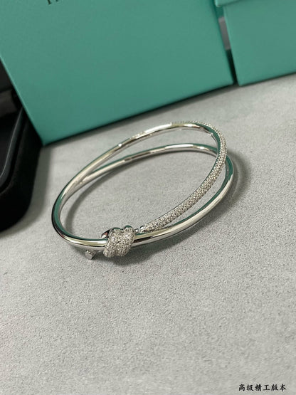 Tiffany & Co. Knot Double Row Hinged Bangle