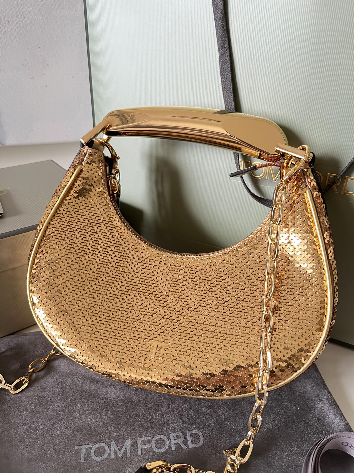 Tom Ford Bianca Mini Hobo Bag in Sequins