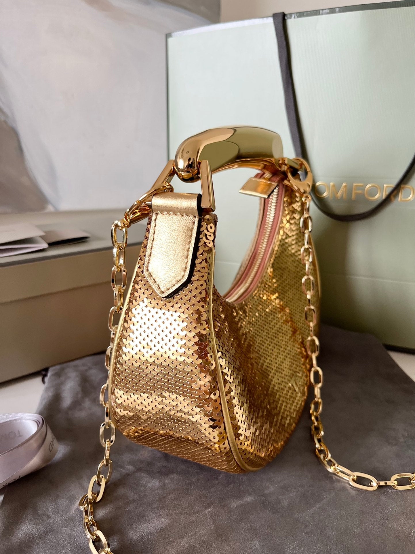 Tom Ford Bianca Mini Hobo Bag in Sequins