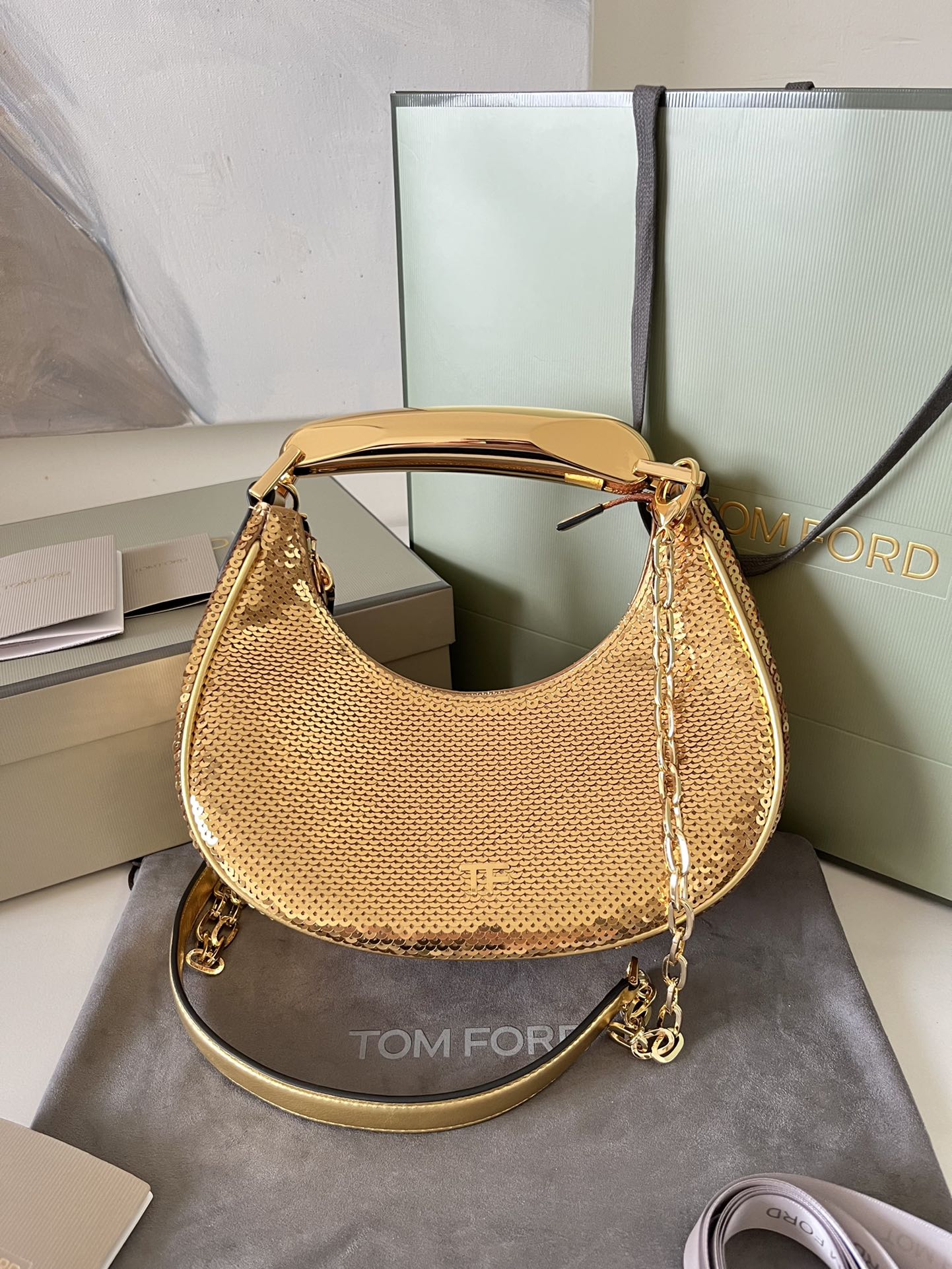 Tom Ford Bianca Mini Hobo Bag in Sequins