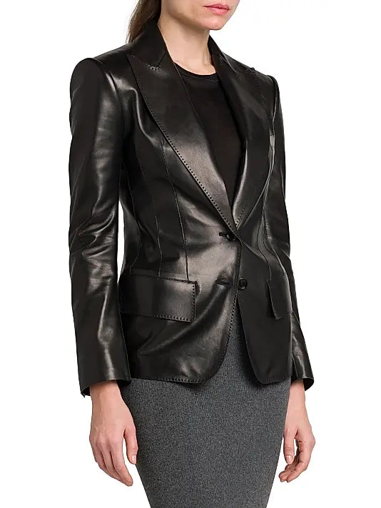 Tom Ford Black Leather Blazer