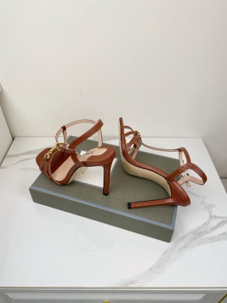 Tom Ford Chain-Embellished Metallic Snakeskin Sandals