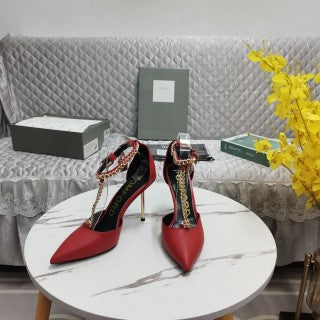 Tom Ford Padlock Chain T-Strap Heeled Sandals