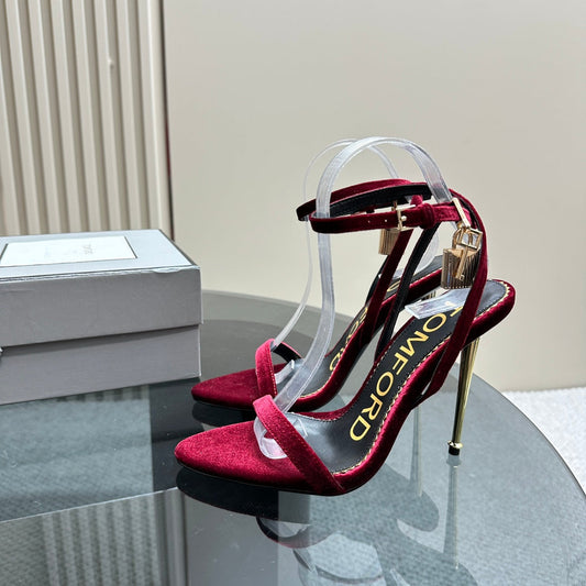 Tom Ford Velvet Padlock Sandals