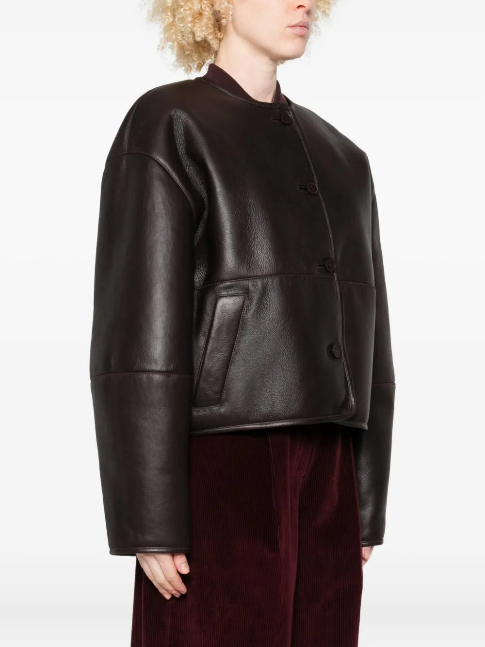 Totême Shearling-Lined Leather Jacket