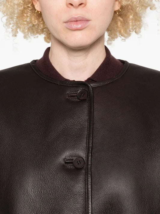 Totême Shearling-Lined Leather Jacket