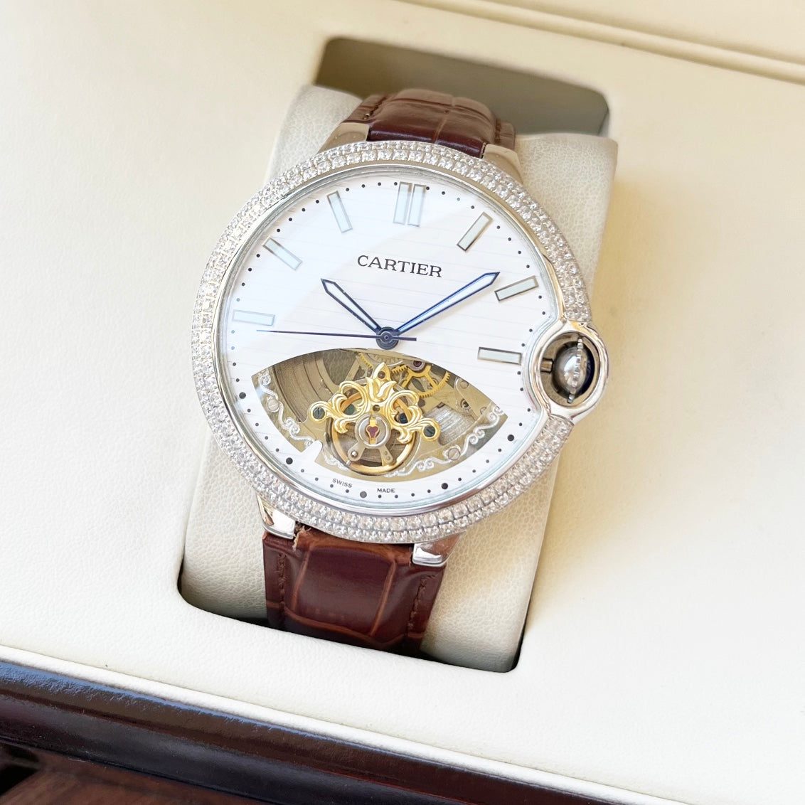 Cartier Flying Tourbillon Skeleton (Diamond Bezel)