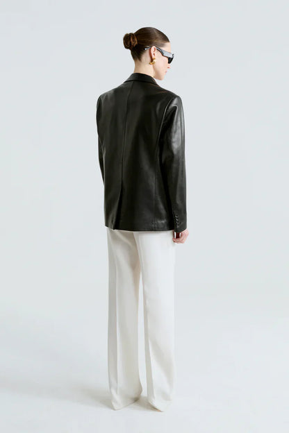 Valeria Black Leather Blazer