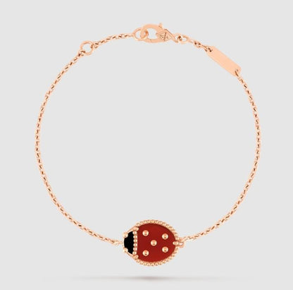 VCA Lucky Spring Bracelet, Closed Wings Ladybug