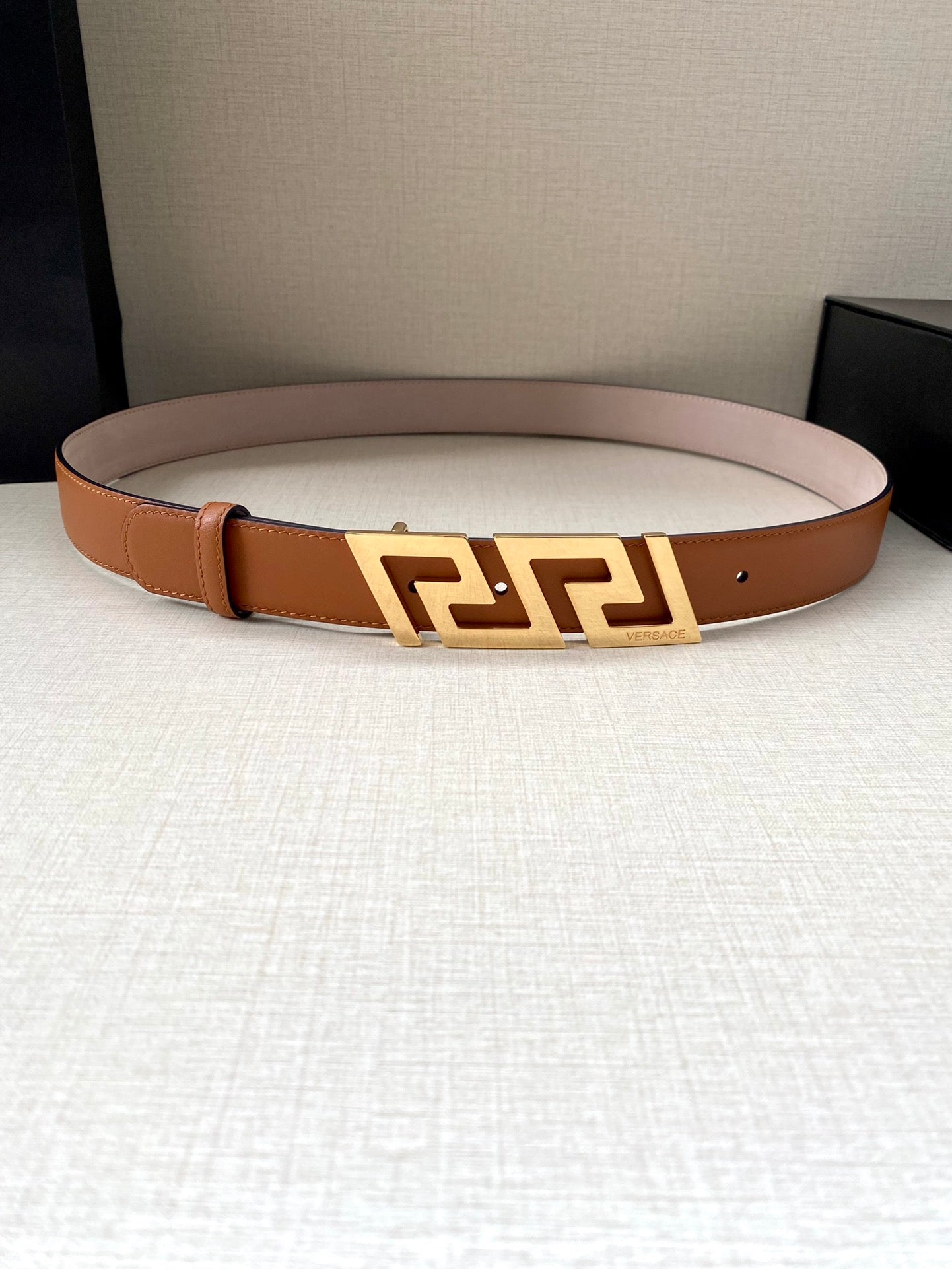 Versace Greca Buckle Leather Belt