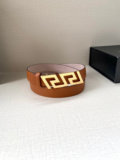 Versace Greca Buckle Leather Belt