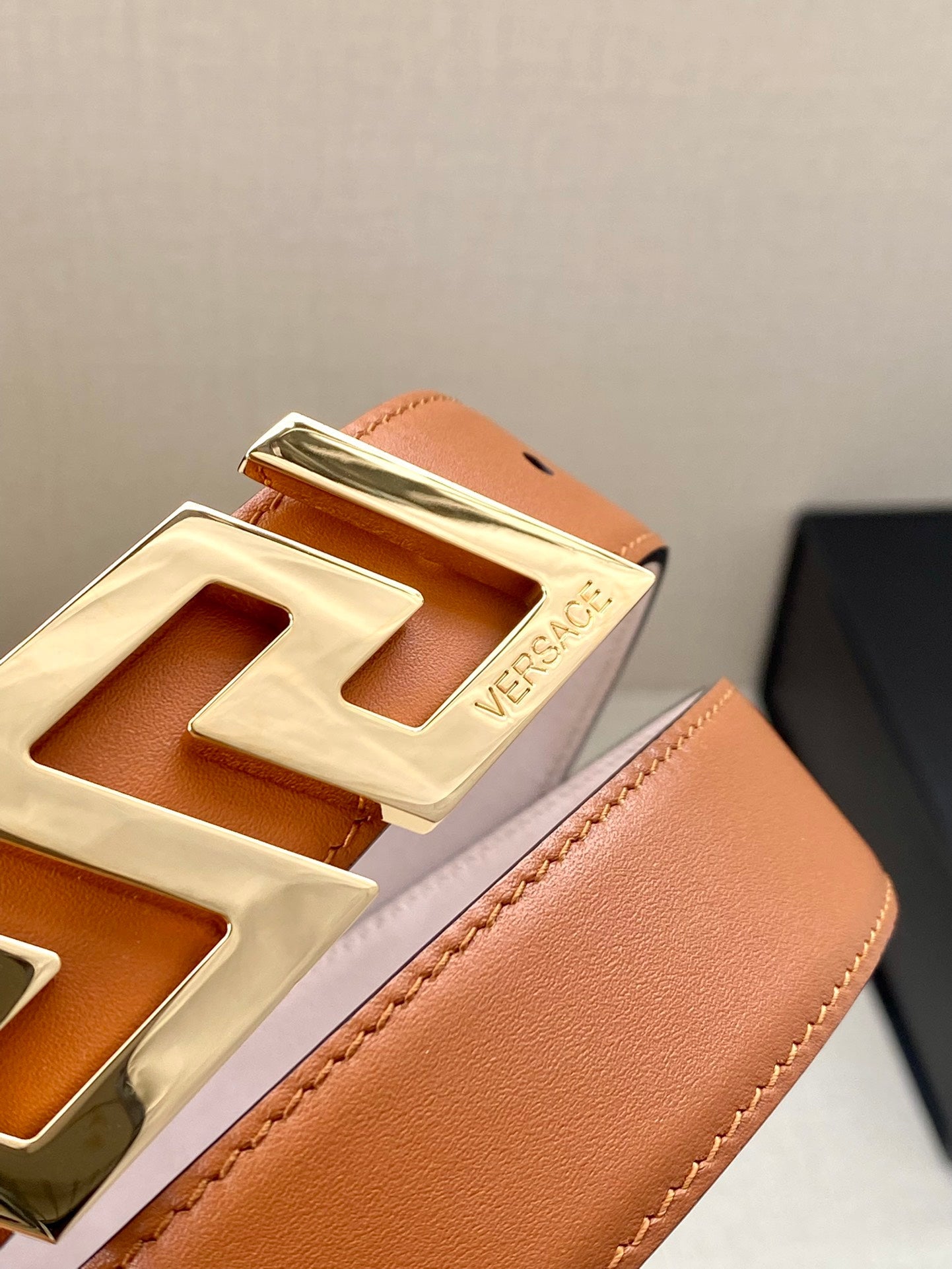 Versace Greca Buckle Leather Belt