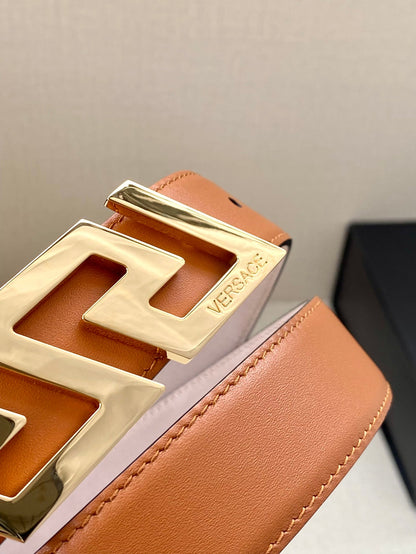Versace Greca Buckle Leather Belt