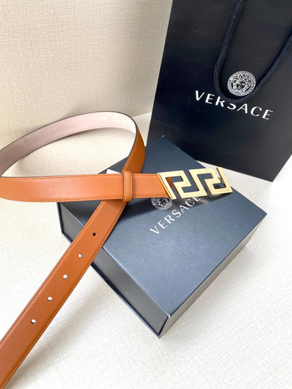 Versace Greca Buckle Leather Belt