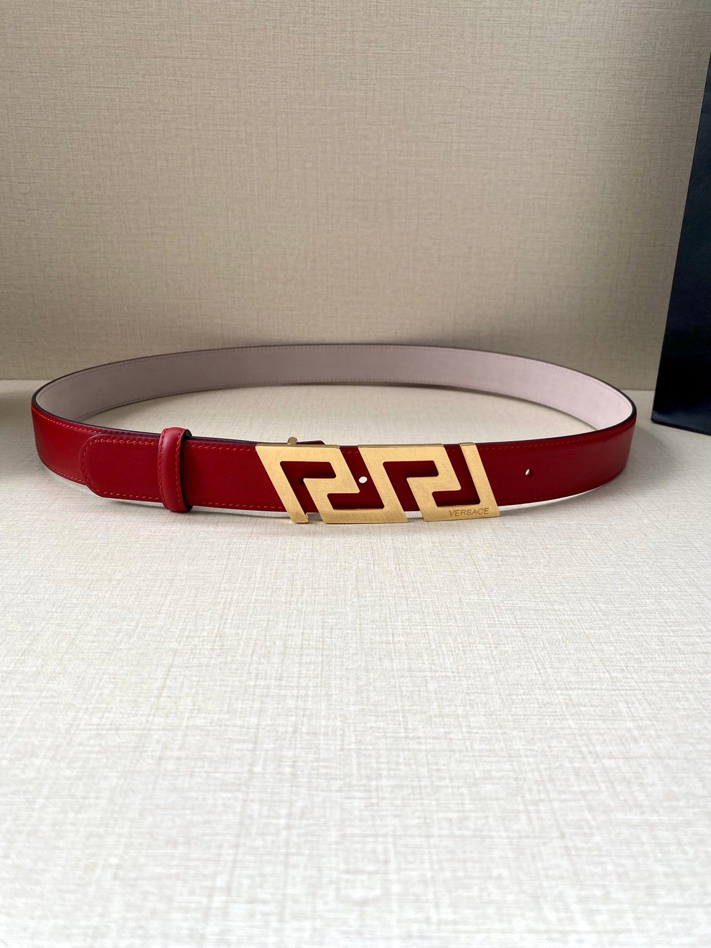 Versace Greca Buckle Leather Belt