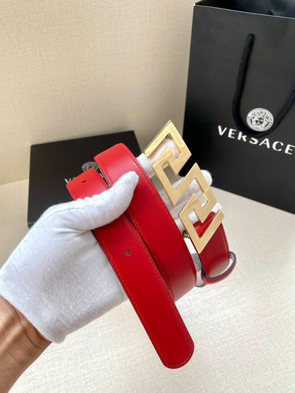 Versace Greca Buckle Leather Belt