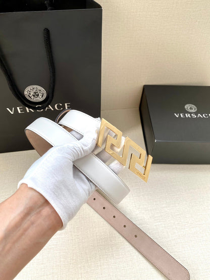 Versace Greca Buckle Leather Belt