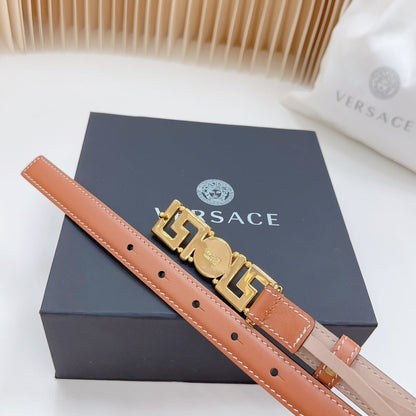 Versace Greca Medusa Enamel Buckle Leather Belt
