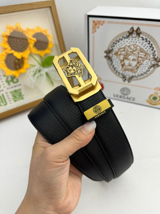 Versace Medusa Buckle Leather Belt