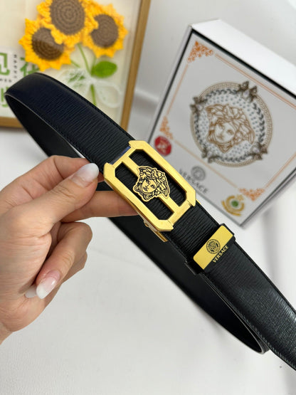 Versace Medusa Buckle Leather Belt
