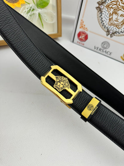 Versace Medusa Buckle Leather Belt