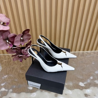 YSL SAINT LAURENT Babylone Leather Slingback Pumps