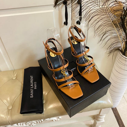 YSL SAINT LAURENT Cassandra Wedges in Smooth Leather