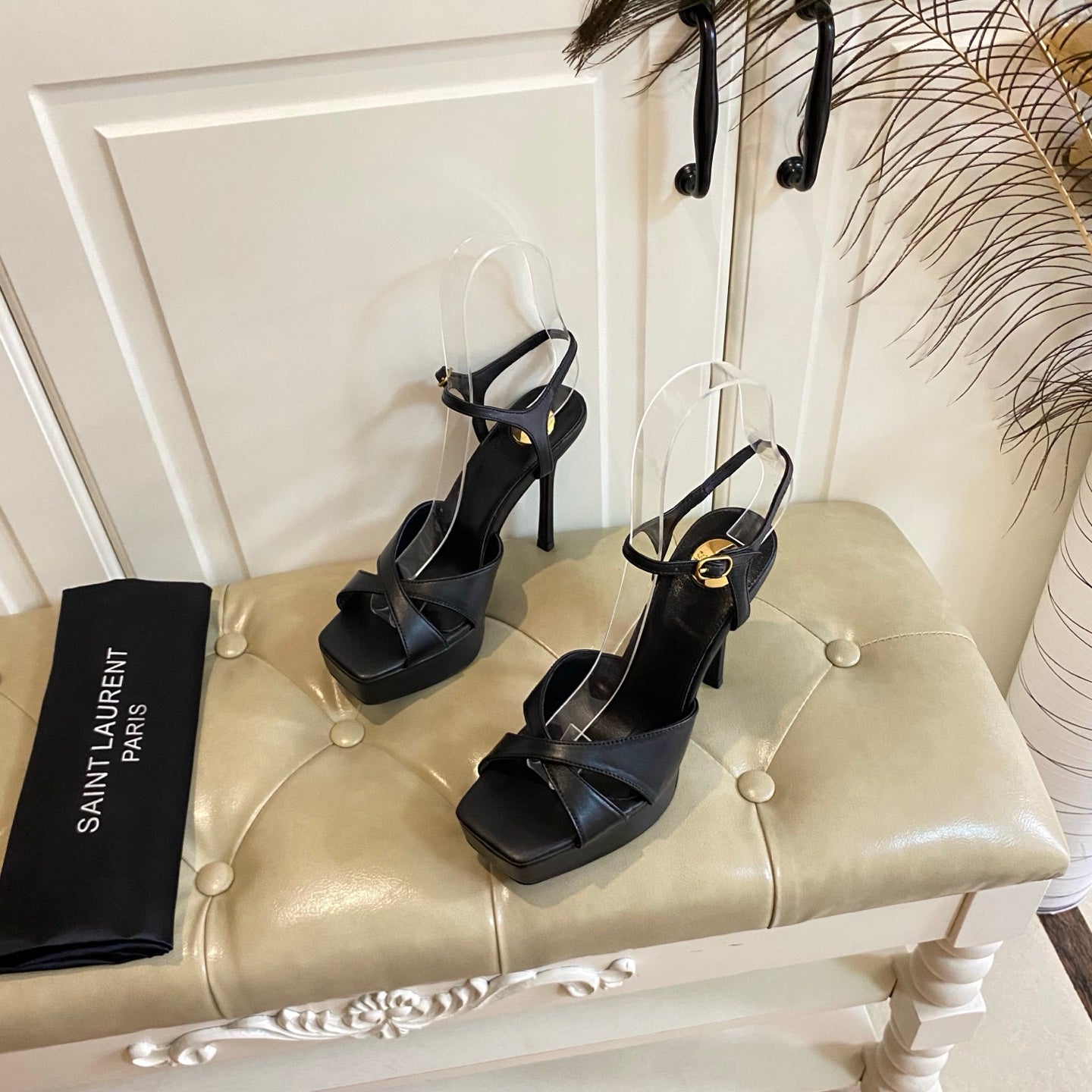 YSL SAINT LAURENT Debbie Platform Sandals