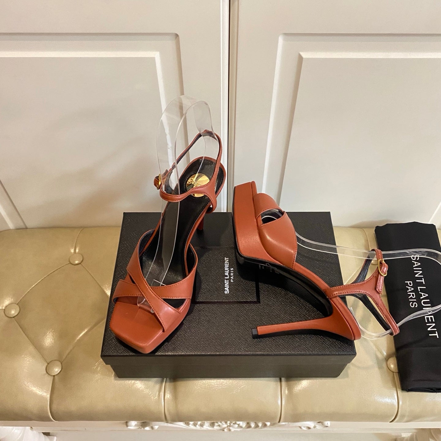 YSL SAINT LAURENT Debbie Platform Sandals