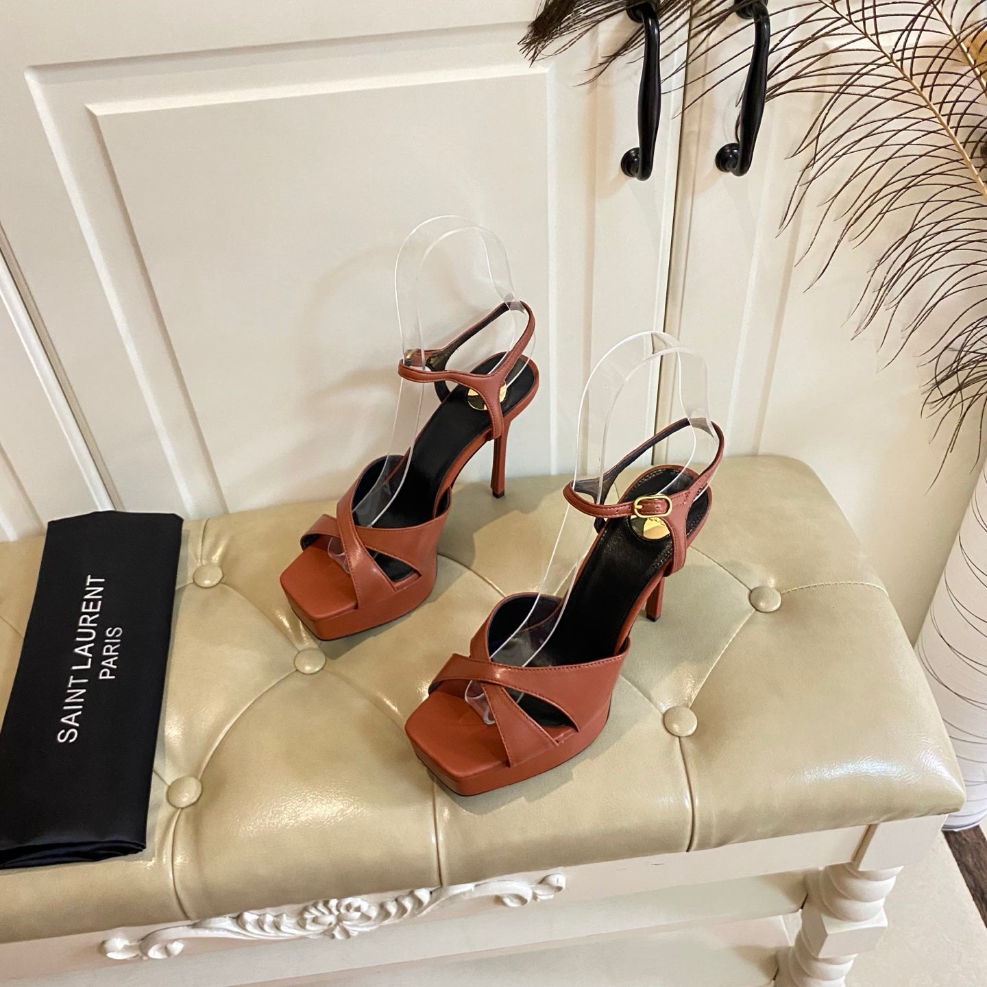 YSL SAINT LAURENT Debbie Platform Sandals