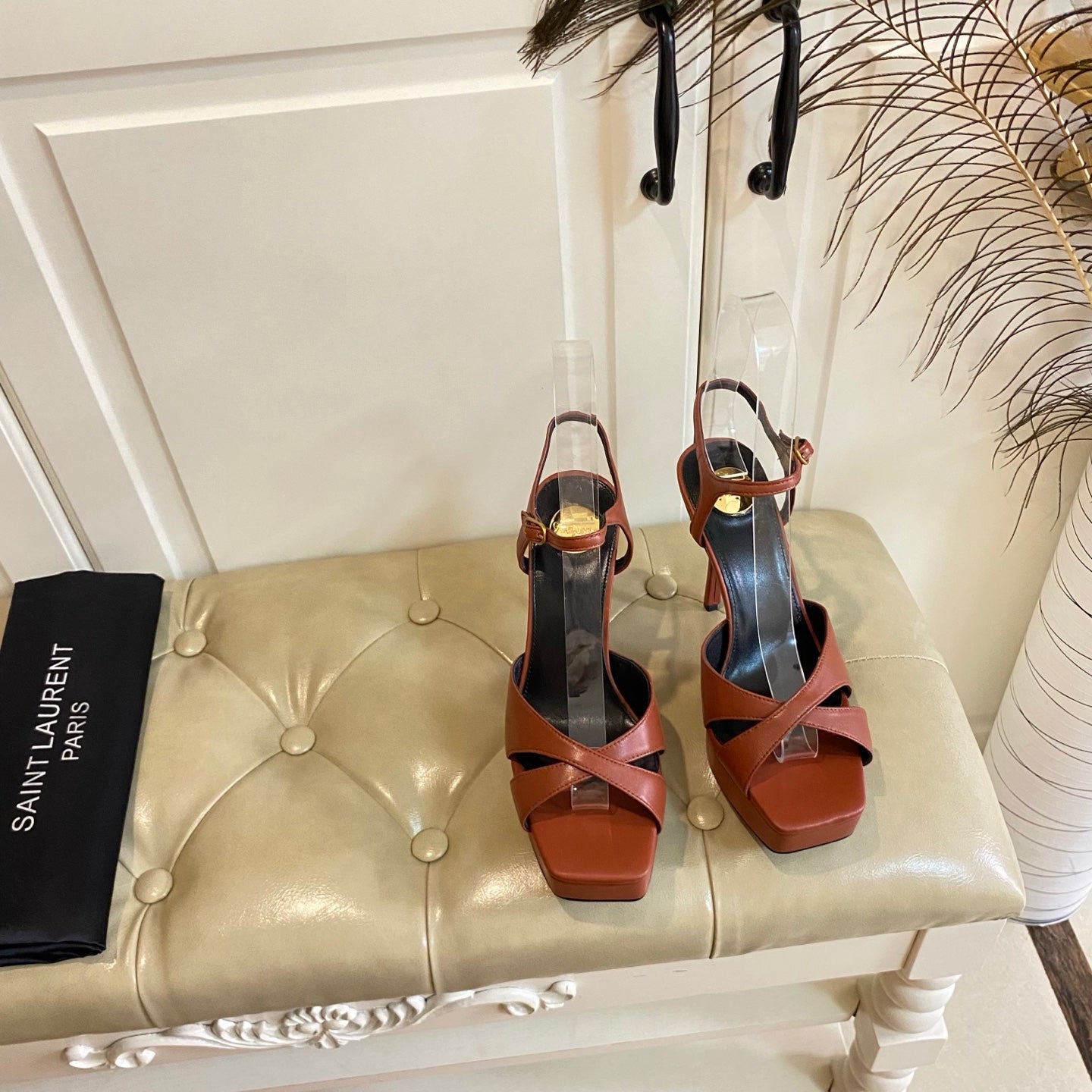YSL SAINT LAURENT Debbie Platform Sandals