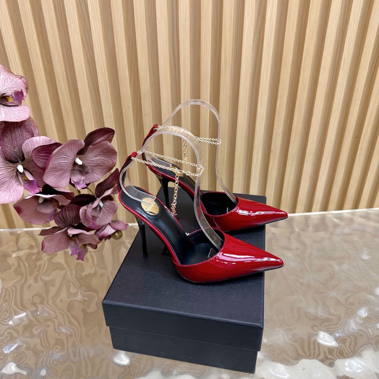 YSL Saint Laurent Pointed-Toe Slingback Heels