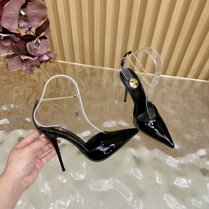 YSL Saint Laurent Pointed-Toe Slingback Heels