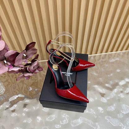 YSL Saint Laurent Pointed-Toe Slingback Heels