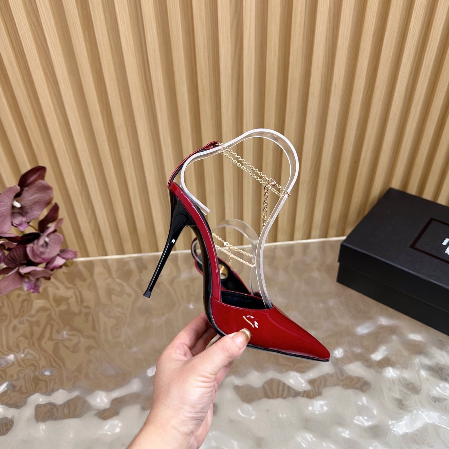 YSL Saint Laurent Pointed-Toe Slingback Heels