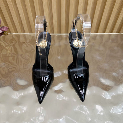 YSL Saint Laurent Pointed-Toe Slingback Heels