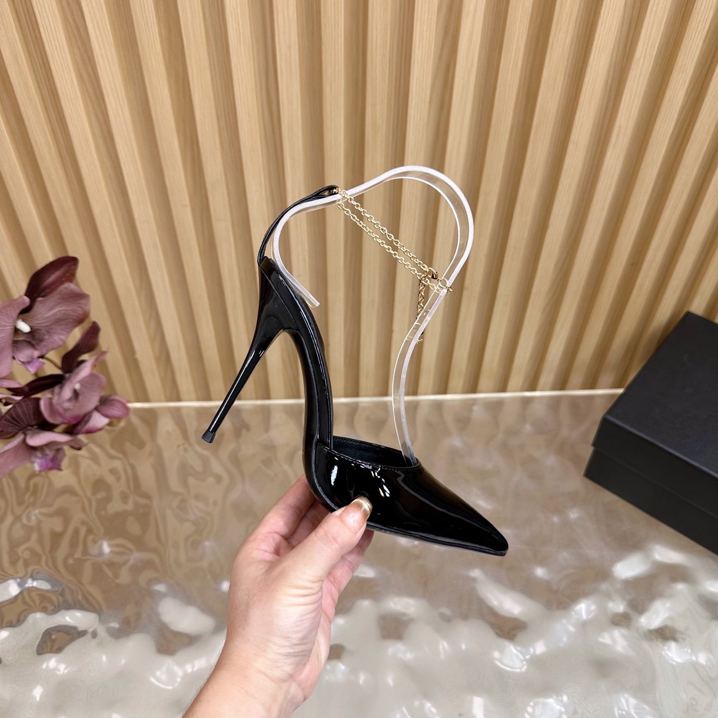 YSL Saint Laurent Pointed-Toe Slingback Heels
