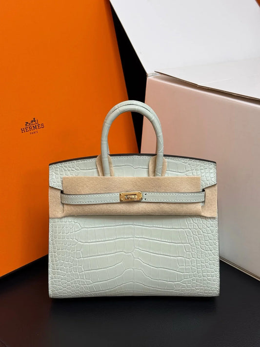 Hermes Birkin 20 American Alligator - Golden Brown