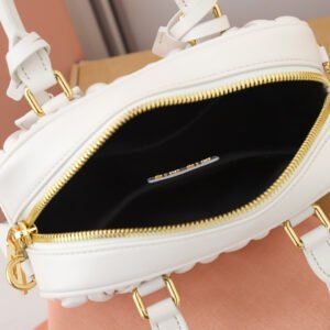 Miu Miu Bowling Handbag Matelasse Texture Embroidery