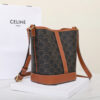 Celine Bucket Bag In Triomphe Canvas And Calfskin