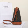 Celine Bucket Bag In Triomphe Canvas And Calfskin