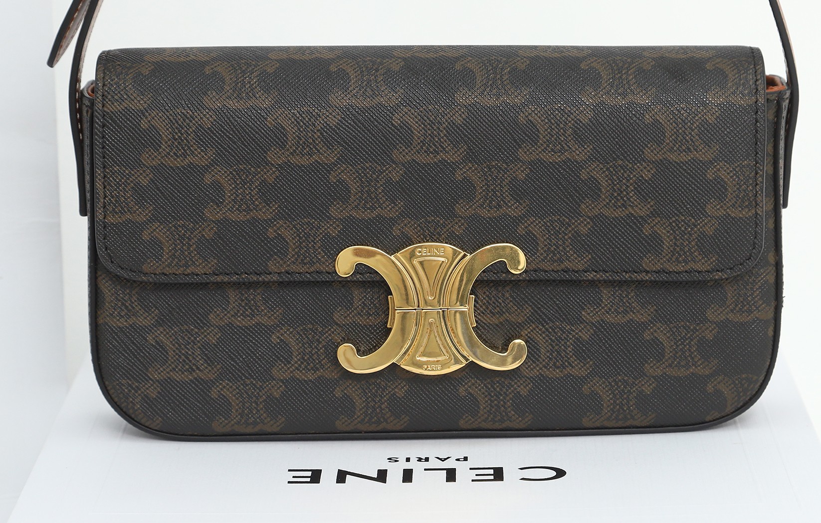 Celine Claude Triomphe Canvas Shoulder Bag