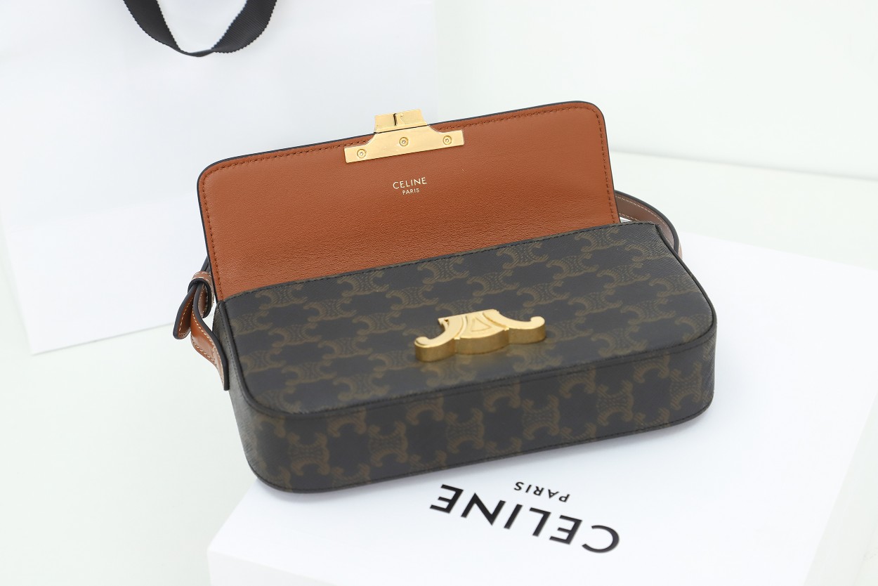 Celine Claude Triomphe Canvas Shoulder Bag