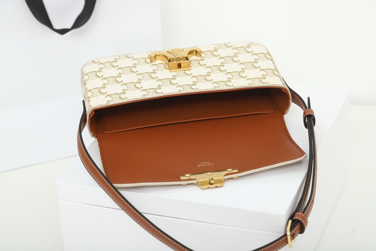 Celine Claude Triomphe Canvas Shoulder Bag