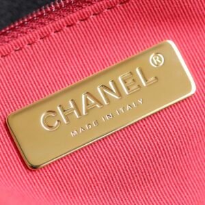 Chanel 24C Black Lambskin Quilted 19 Flap Backpack