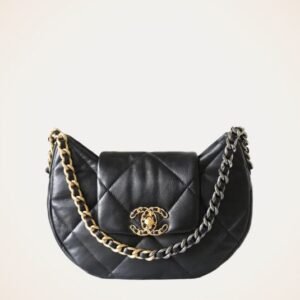Chanel 19 HOBO Half Moon Bag Black